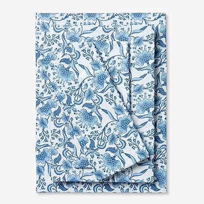 BrylaneHome Comfort Cloud Floral Sheet Set - Full, Blue