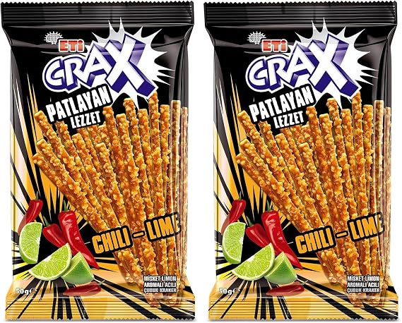 Eti Crax Patlayan Lezzet Chili Lime Çubuk Kraker 50 g x 20 Adet (2 paketi)
