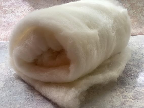 Carded Wool Batts - Core Wool (200g, White)