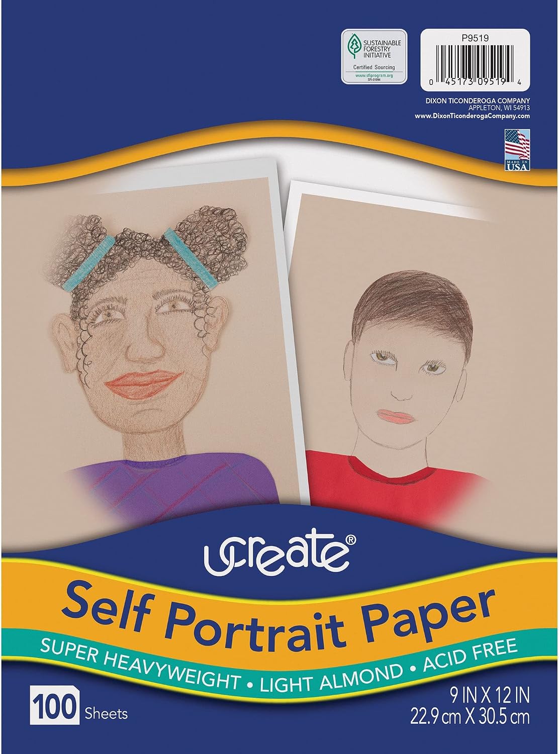 UCREATE Self Portrait Paper, Light Almond, 9 x 12, 100 Sheets