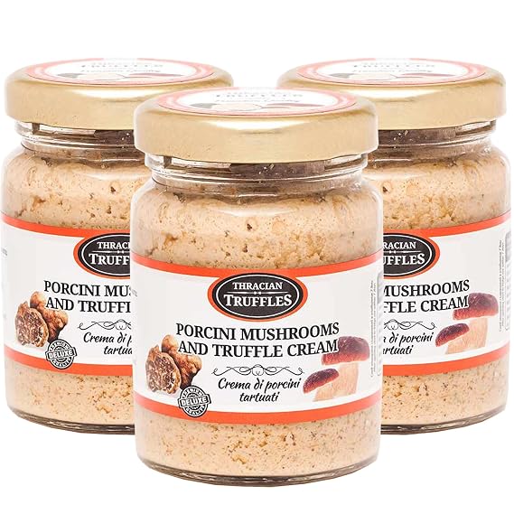 White Truffle and Porcini Boletus Edulis Mushrooms Cream Gourmet Sauce Truffle Paste Suitable for Pasta, Risotto, Pizza (3 x 80g)