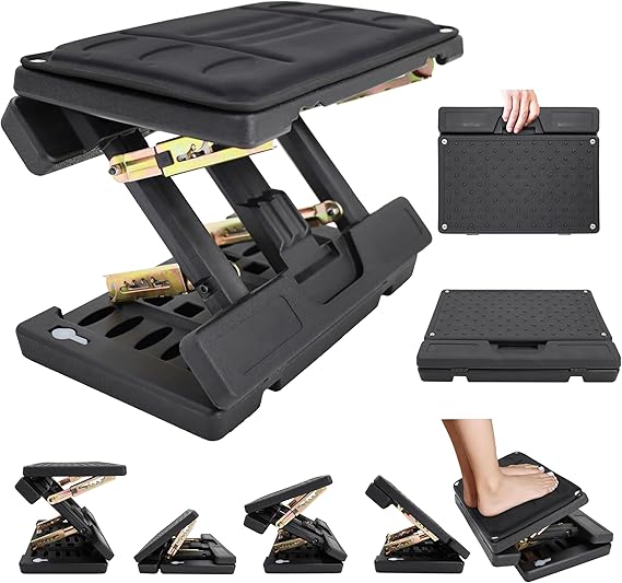 Adjustable Under Desk Foot Rest & Leg Rest Massage Office Footrest