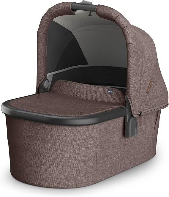 UPPAbaby Bassinet V3 - Compatible with Vista, Cruz, Ridge Strollers - Overnight Sleep Solution - Mattress, Sheet and Bug Shield Included - Owen (Mocha Melange)