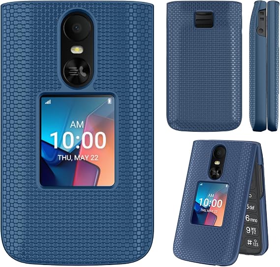 Ailiber for TCL Flip 4 5G T440W Case Slim Cover, Screen Protector-Blue