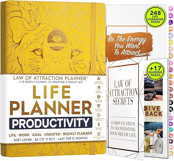 Life Planner Deluxe Undated Planner Weekly and Monthly Manifestiing Journal