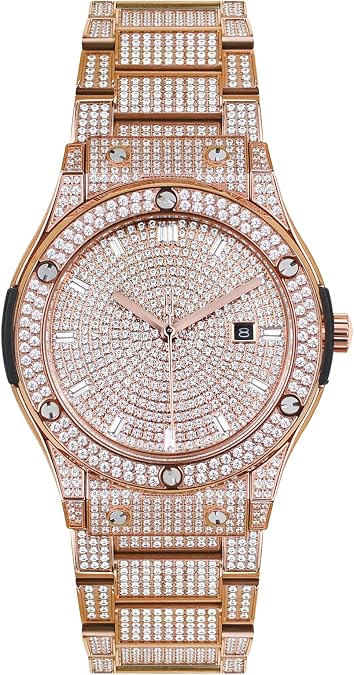 Diamond Wrist Watch for Women, Mechanical Automatic Watch Waterproof Wrist Watch for Men Analog Watch Thousands Diamond Luxury Fashion Gift Round Diamond Watch