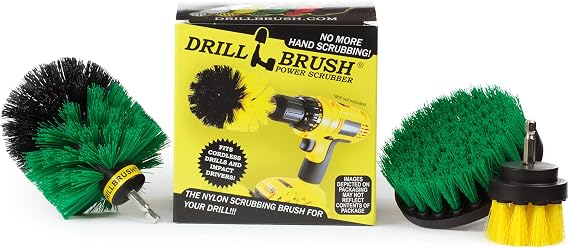 3 Rotary Power Scrub Brushes for Tile, Grout, Shower, Tub, Hard Water Stain