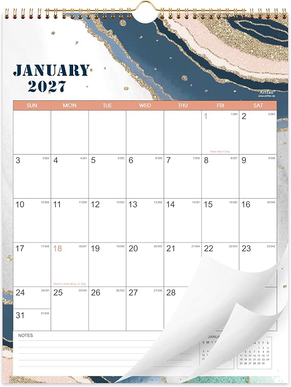 2027 Wall Calendar - JAN 2027 - DEC 2027, 12 Monthly Calendar