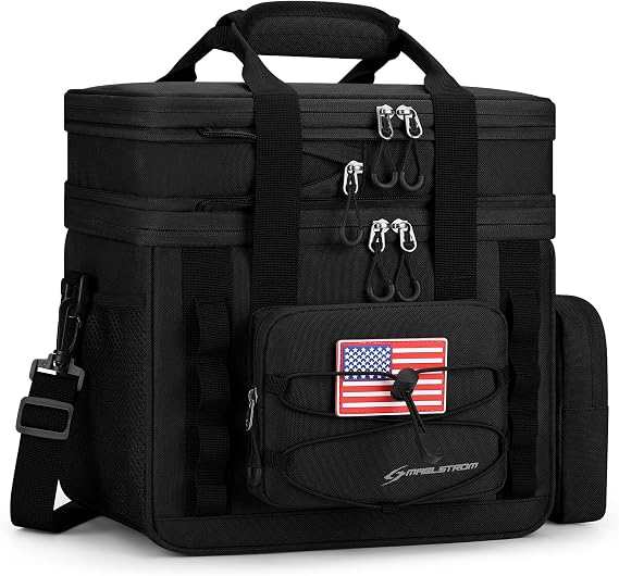 Maelstrom Tactical Lunch Box for Men, Expandable Double Deck Cooler Bag | Leak-Proof Aluminum Foil, 900d Oxford, 16h Cold, Hook-And-Loop, Multi-Pockets, Perfect For Work, Picnic, Fishing