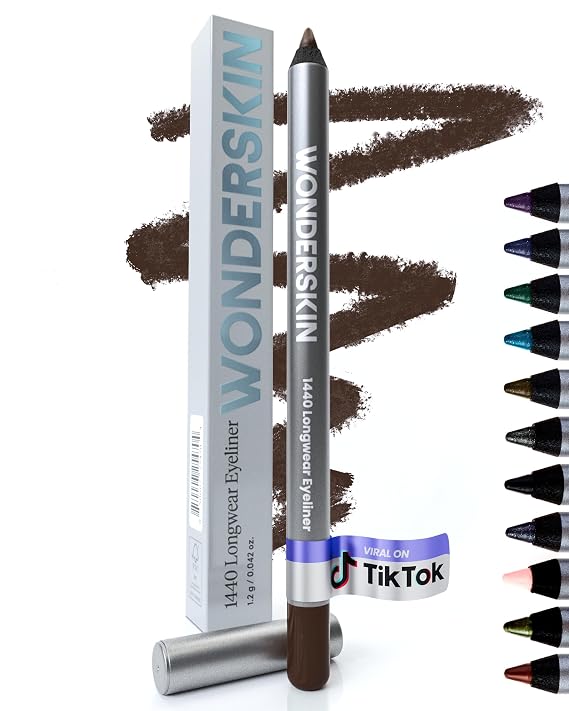 Wonderskin Eyeliner Pencil 1440 Longwear Eyeliner Waterproof & Smudge Proof | Waterproof deep brown eyeliner, smudge-proof formula glides on smoothly for precise, long-lasting definition.