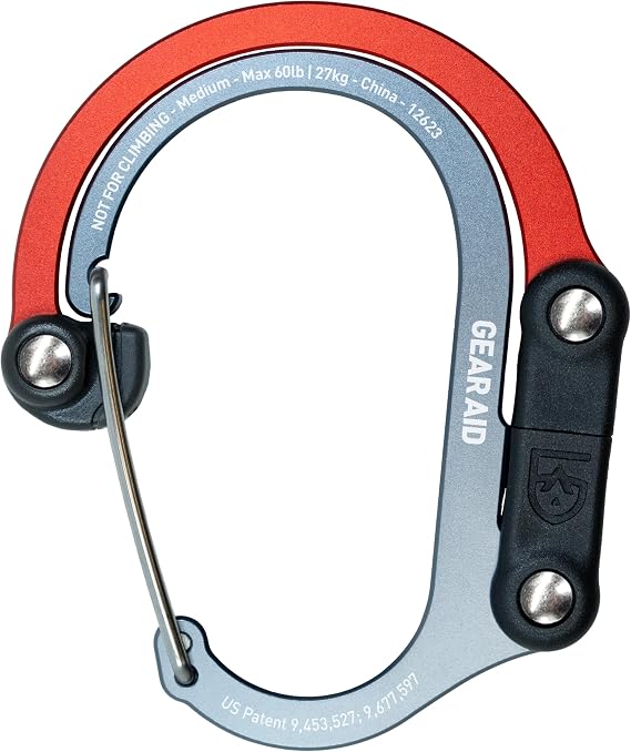 GEAR AID HEROCLIP 360 Swivel Carabiner Gear Clip and Hook (Medium) for Camping, Backpack, Suitcases and Garage Organization