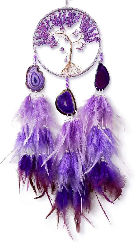 Purple Dream Catchers, Crystal Tree of Life Dreamcatcher