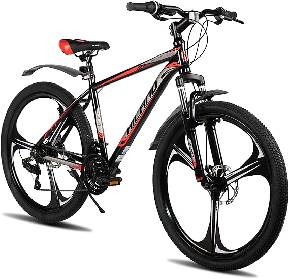 HILAND 26 Zoll Mountainbike für Erwachsene 3/6 Speichenrad 18 Gang Herren Damen Mountainbike mit Doppelscheibenbremse 26 Zoll MTB Aluminiumrahmen Fahrrad