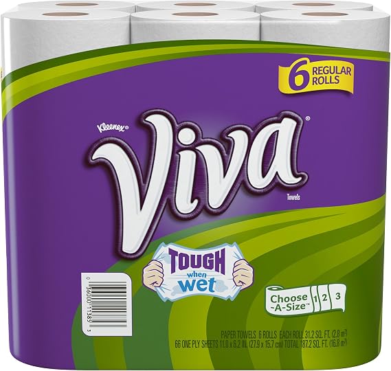 Viva Paper Towels, Choose-A-Size, Regular Roll, 6 Count