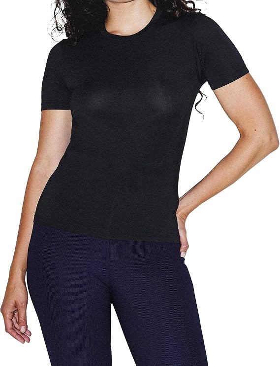American Apparel Women's Mix Modal Fitted Short Sleeve T-Shirt