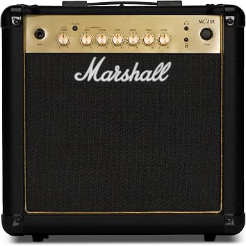 Marshall MG15GR Combo Guitar Amp - Clean and Gain Channels | Reverb and 3-Band EQ | 3.5 mm Headphones Out | 15W Output