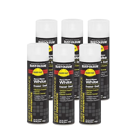Rust-Oleum Rust Preventive Enamel Spray Paint, White, Semi-Gloss | V2100 System, 20oz. Industrial rust-preventive enamel for metal; corrosion protection, fast-dry durable color.