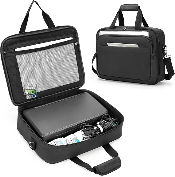 samdew Mobile Printer Storage Bag, with Laptop Layer up to 14", Bag Only