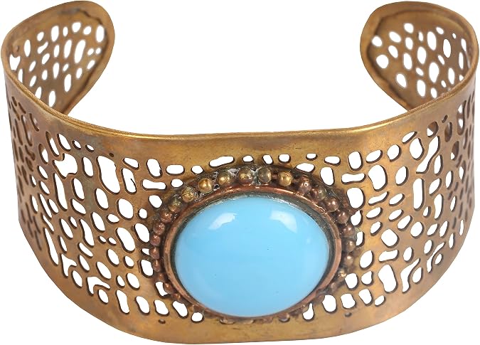 Sunsoul By Touchstone Indian bracelets for women mixed metal cuff crystal bracelet handcrafted wrist enhancer free size designer antique or gold tone