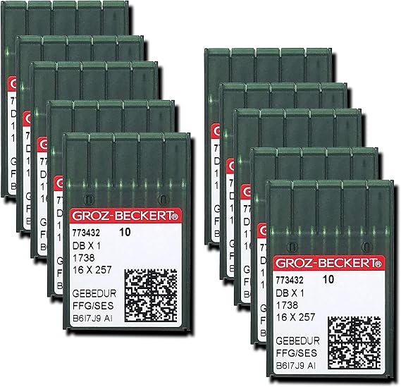 100 Groz-Beckert DBX1 16X257 Gebedur Titanium Ball Point (FFG/SES) Needles (Size 16 (Metric Size 100))