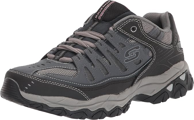 Skechers Men's Afterburn M. Fit Fashion Sneakers | Memory Foam, Articu-Lyte Midsole, Leather and Mesh Upper, Casual, Traditional Lace-up