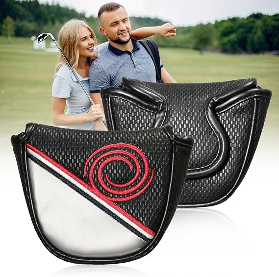 Putter Head Covers 1Pcs Black Mallet Putter Headcover | PU Leather Golf Putter Head Covers Fit for Odyssey Putters Covers, Protection for Golf Clubs Head
