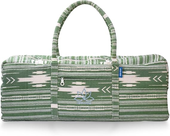 Yoga-Mad Horizon Yoga Kit Bag | Spacious Cotton Yoga Mat Bag with Pockets & Full Zip | Fits Mat, Blocks, Blanket & Accessories | Durable, Showerproof Lining | 3 Colour Options | 65 x 23 x 26cm