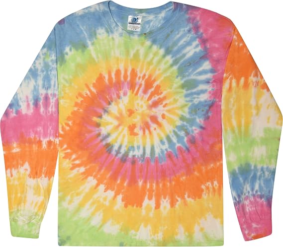 Colortone Tie Dye T-Shirts for Boys and Girls - Unisex Long Sleeve Tie-Dye T Shirts for Kids