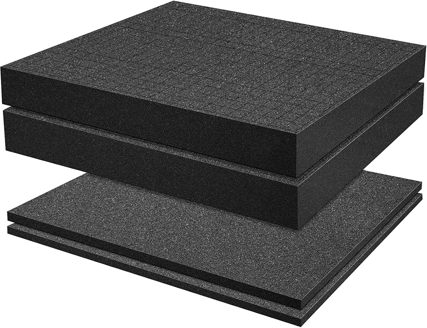 4PCS Square Foam Cube, Pick Apart Foam Insert, Black Cushion Pick and Pluck foam Insert for Board Game Box Cases Storage Drawer, Tool Box Foams2 PCS 400 x 300 x 50 mm2 PCS 400 x 300 x 10mm