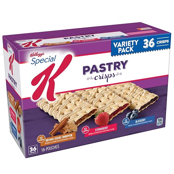 Kelloggs Special K Pastry Crisps Variety Pack 15.84 oz Box, 36 Crisps (1 Pack)