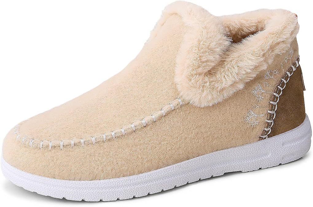 Winter Boots For Women Dressy Snow Boots Warm Fur Lined Ankle Booties Casual Fashion Trendy Anti-Slip Loafers Shoes