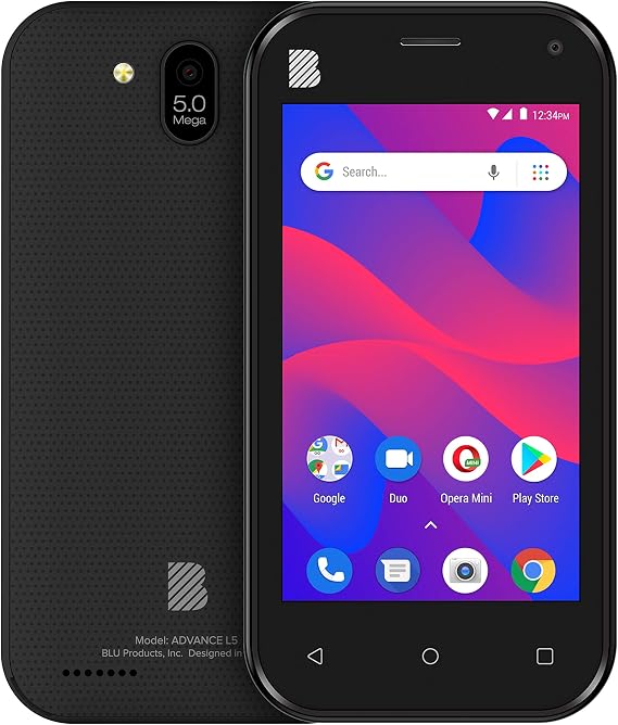 BLU Advance L5 | 2020 | Long Lasting Battery | Unlocked | 4.0 Display | 16GB | 5MP Camera | | Black