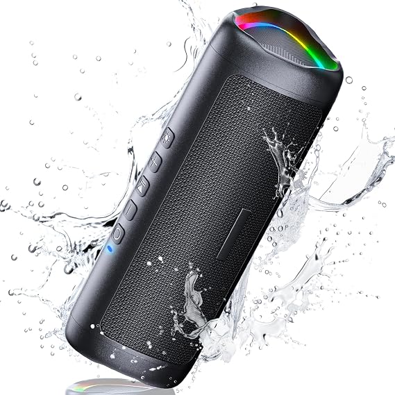 UOHHBOE 30W Bluetooth Speaker, Bluetooth 5.4 Speakers Wireless Bluetooth with RGB Lights, Louder Volume & Enhanced Bass, IP7 Waterproof, 24H Play, 30M Range for Home Party Camping Travel, Gift Ideas