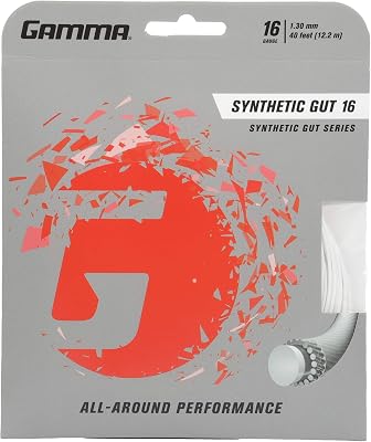 GAMMA unisex Gauge Synthetic Gut 16 White, White, 16G - Single Set 40 Feet US