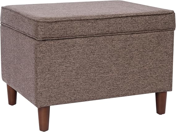 Spatial Order Home Decor | Dinah Collection Modern Storage Ottoman | Ottoman with Storage for Living Room & Bedroom (Brown)