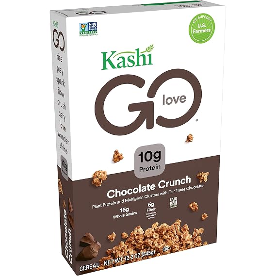 Kashi GO, Breakfast Cereal, Chocolate Crunch, Vegan, 12.2oz Box