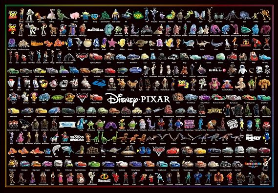 Tenyo Tenyo Made in Japan 1000 Piece Jigsaw Puzzle Disney Disney/Pixar Character Collection 51x73.5cm D-1000-036 with Glue, Spatula, and Service Card