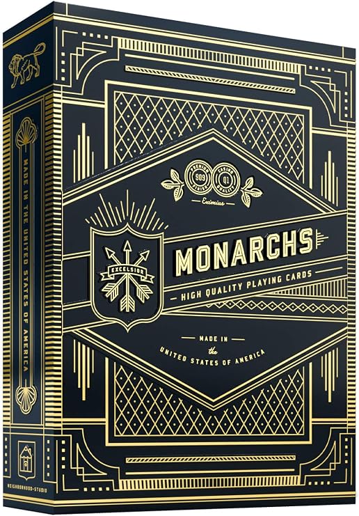 theory11 Monarch Playing Cards (Blue) | Magic, Cardistry, Game Night, Party Games, Solitaire, Blackjack, Gifts for Magicians, Card Collectors, Players & Adults