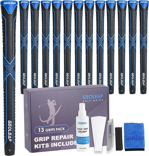 Geoleap Golf Grips 13 Pack,Non-slip and High Shock-absorbing Golf Club Grips ,Choose between 13 Grips with 15 Tapes  Kits.