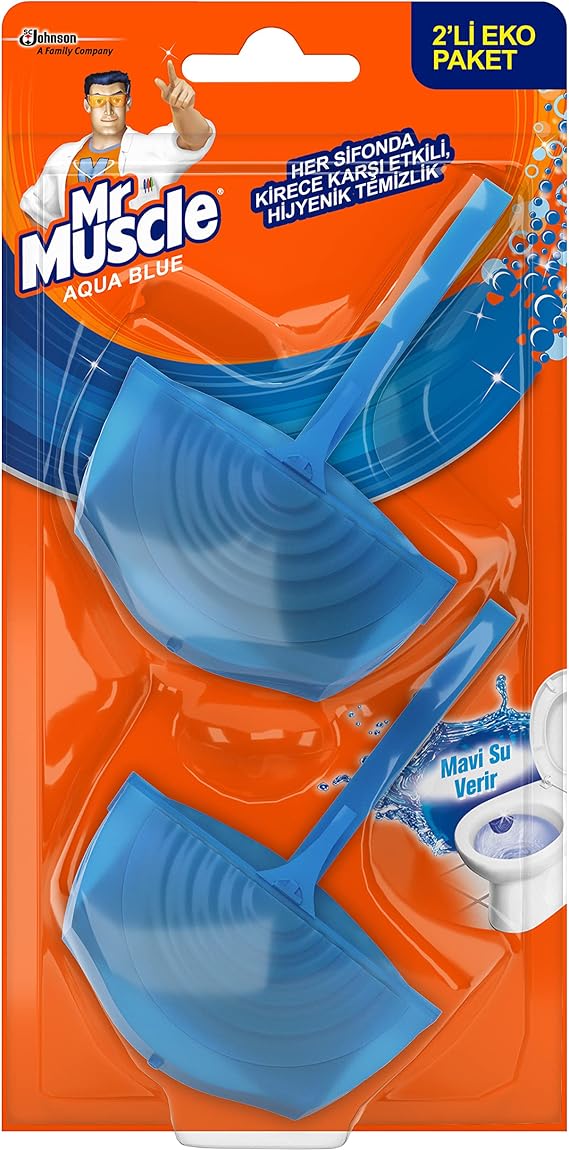 Mri. Muscle Toilet Block Aqua Blue 2-piece Odor Eliminator
