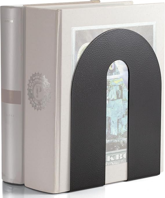 Officemate Heavy Duty 10" Bookends, Non-Skid Base, Black, Pair (93142)