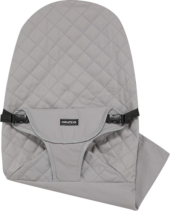 iGRATENS Fabric Seat for Bouncer | Cover for Baby Bouncer Balance Soft & Bliss, 100% Cotton, Skin -Friendly, Machine Washable, Light Grey