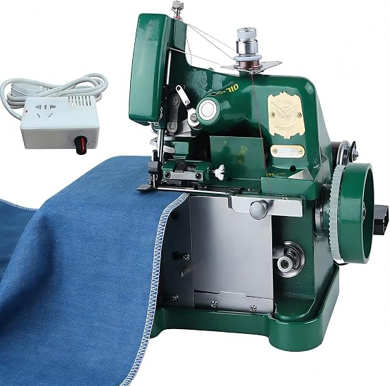 High-Speed Industrial Overlock Sewing Machine -220V Heavy-Duty Metal Frame Serger, 3000 Stitches Per Minute & Power,Perfect for Professional Seam Finishing on Denim, Upholstery and Stretch Knits