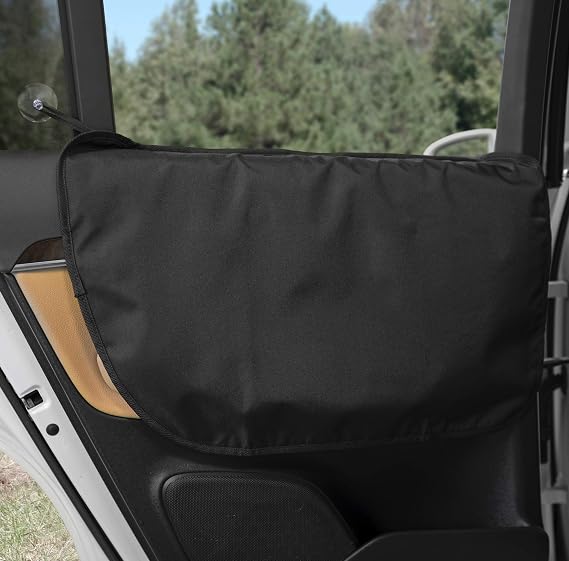 Plush Paws Products Premium Car Door Protector | Washable & Waterproof Interior Door Cover for Car, Truck, SUV | One Size Fits Most Nonslip, Tear Resistant Door Guard | Set of 2 Black