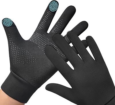 Winter Running Gloves for Cold Weather, Liner Thermal Gloves Lightweight Touch Screen Thin Gloves Extra Grip and Durable Construction for Cycling, Biking, Hiking, Driving