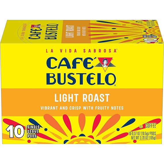 Cafe Bustelo Light Roast, Single Serve Coffee Pods, 10 Count (Pack of 1)