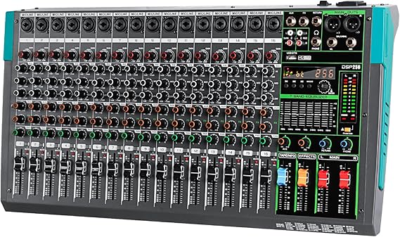 Depusheng PA16 Professional 16 channel mixer DJ controller with 256 DSP effects Bluetooth input USB player 48V phantom power