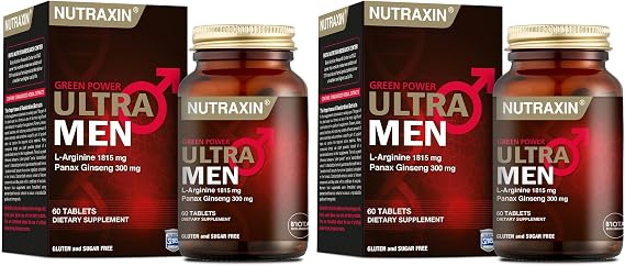 Nutraxin Green Power Ultra Men L-Arginine 60 Tablet Takviye Edici Gıda (2 paketi)