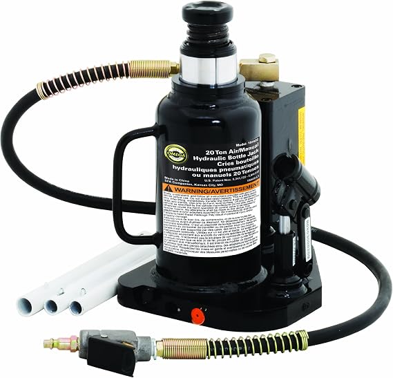 Omega 18202C Black Hydraulic Welded Bottle Jack - 20 Ton Capacity