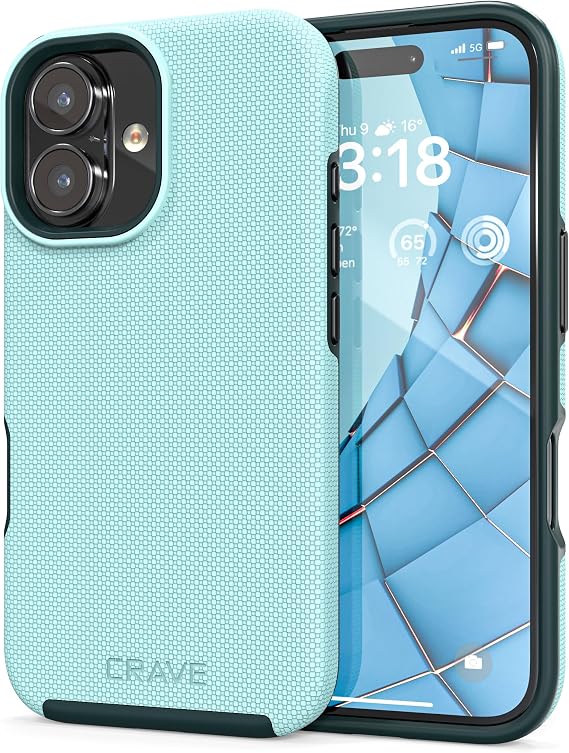 Crave Dual Guard Compatible with iPhone 16 Case, Compatible with MagSafe Shockproof Protection Dual Layer Case for Apple iPhone 16 (6.1") - Aqua